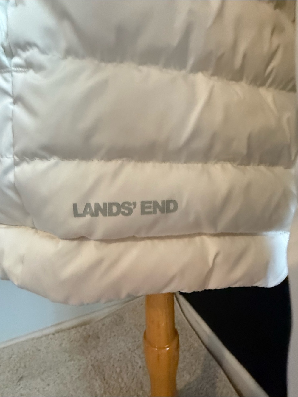 Lands' End Women’s White Quilted Puffy Puffer Coat 1x - Picture 4 of 9